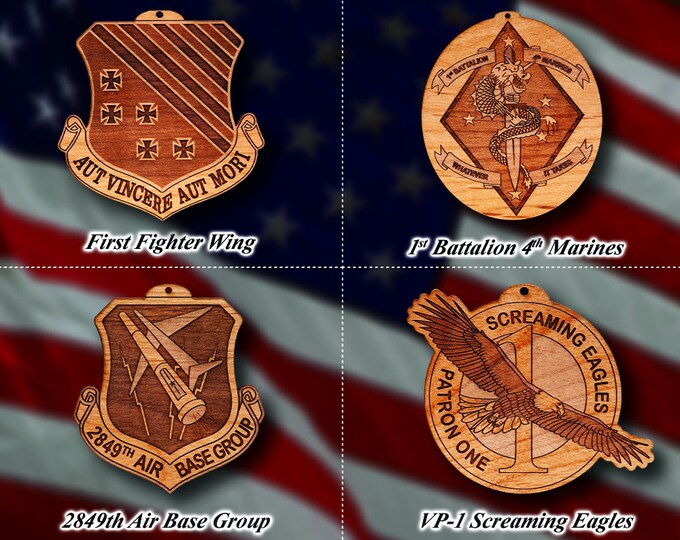 Wooden Misc. Military Patch Ornament 11