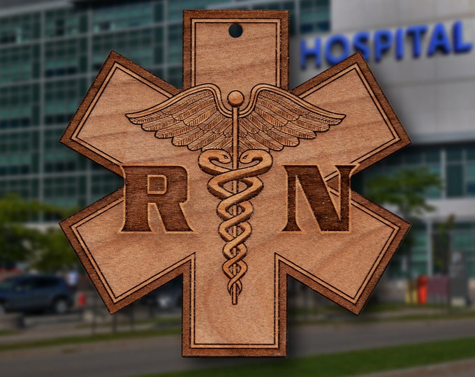 Wooden RN Ornament