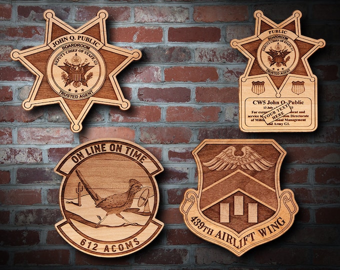 Wooden Misc. Military Patch Plaque 48