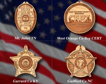 Misc. Wooden Police Badge or Patch Ornament #74