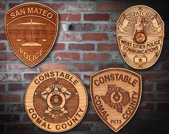 Wooden Miscellaneous Police Badge or Patch Plaque #99