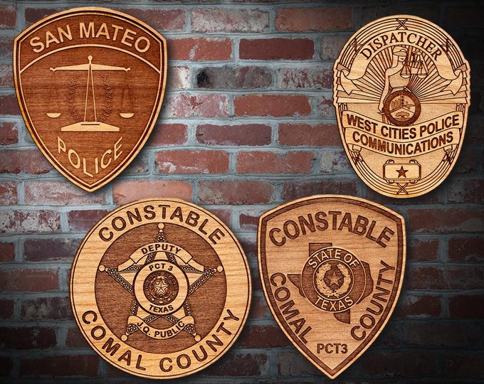 Wooden Miscellaneous Police Badge or Patch Plaque #99