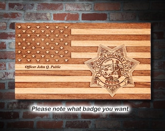 Flag with Badge Plaque