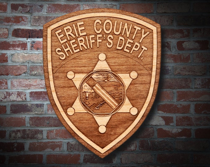 Wooden Erie Co NY Sheriff Patch Plaque