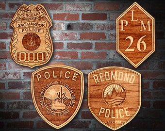 Wooden Miscellaneous Police Badge or Patch Plaque #86