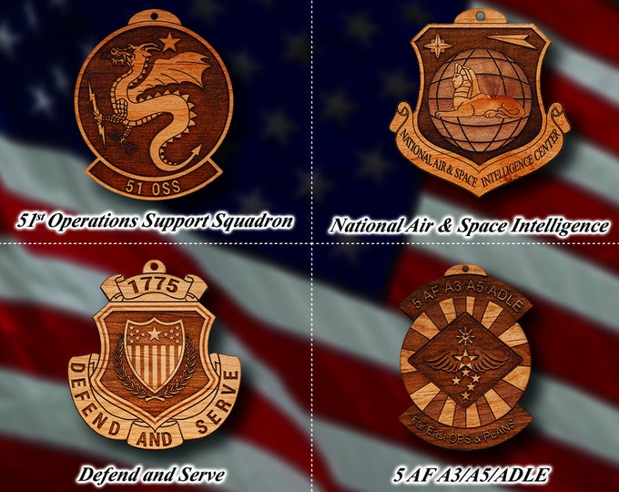 Wooden Misc. Military Patch Ornament 4