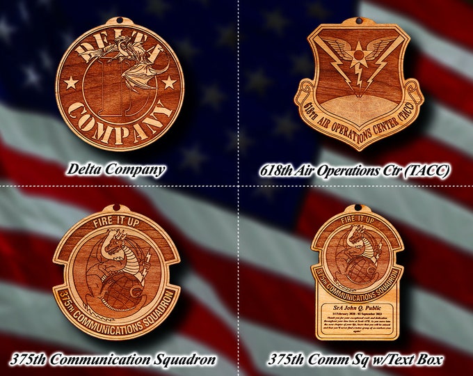 Wooden Misc. Military Patch Ornament 59