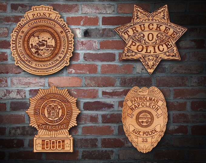 Wooden Miscellaneous  Police Badge or Patch Plaque #27