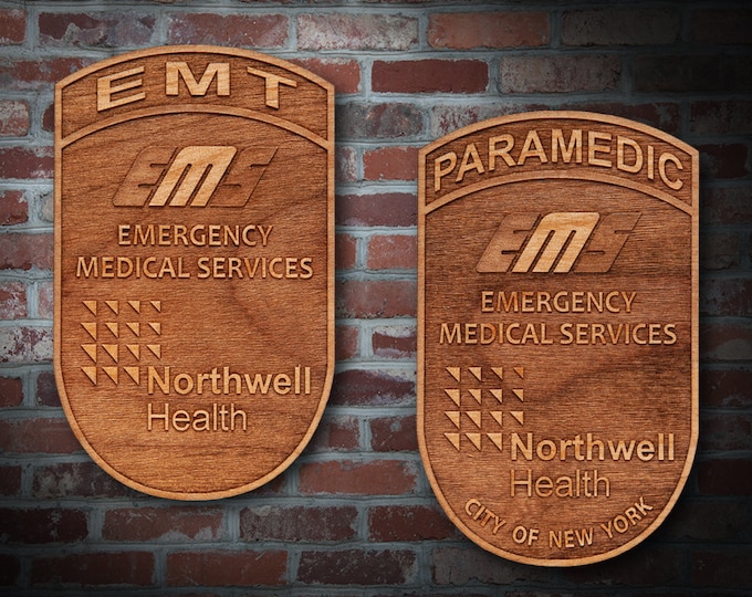 Wooden Northwell Health EMS Plaques