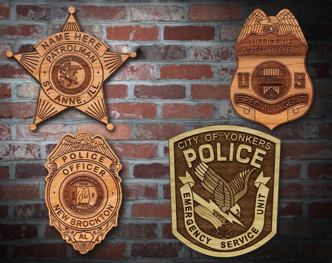 Wooden Miscellaneous  Police Badge or Patch Plaque #33
