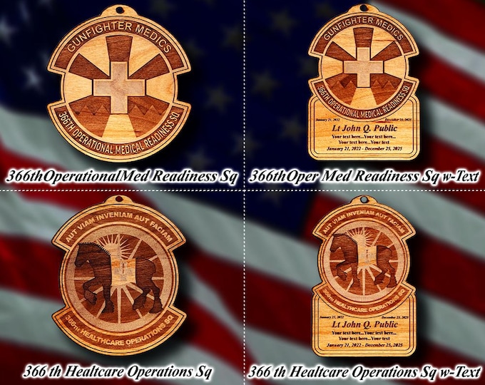 Wooden Misc. Military Patch Ornament #130
