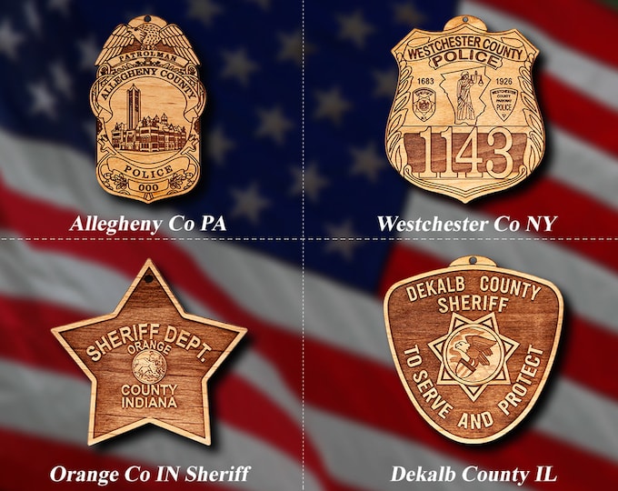 Misc. Wooden Police Badge or Patch Ornament #69