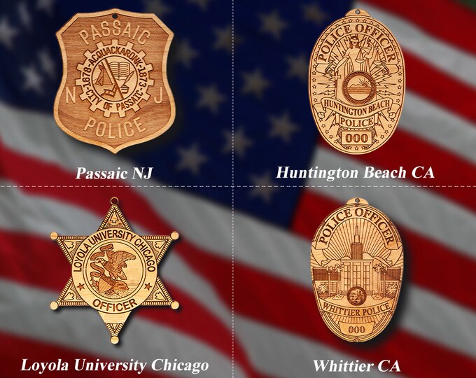 Misc. Wooden Police Badge or Patch Ornament #57