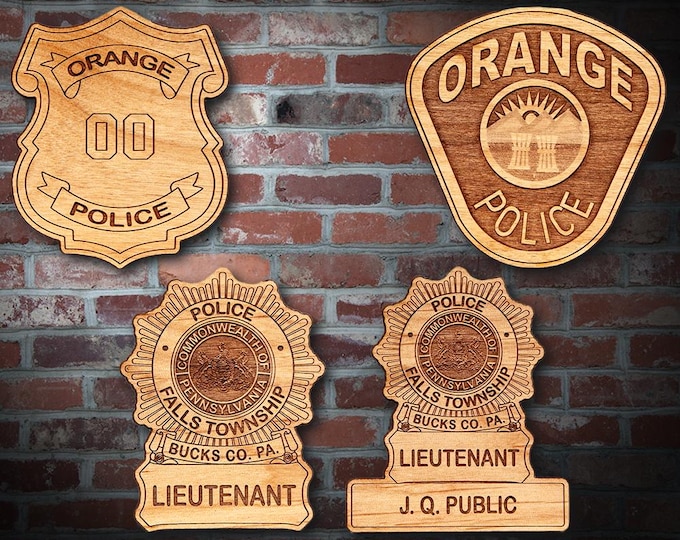 Wooden Miscellaneous Police Badge or Patch Plaque #97