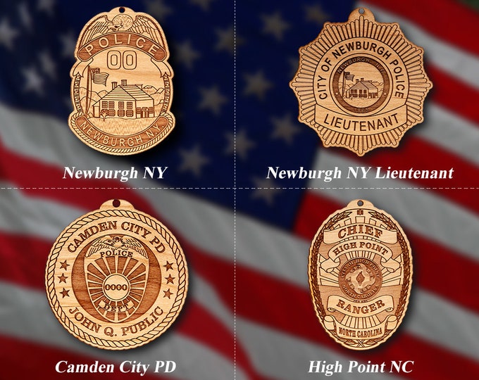 Misc. Wooden Police Badge or Patch Ornament #81