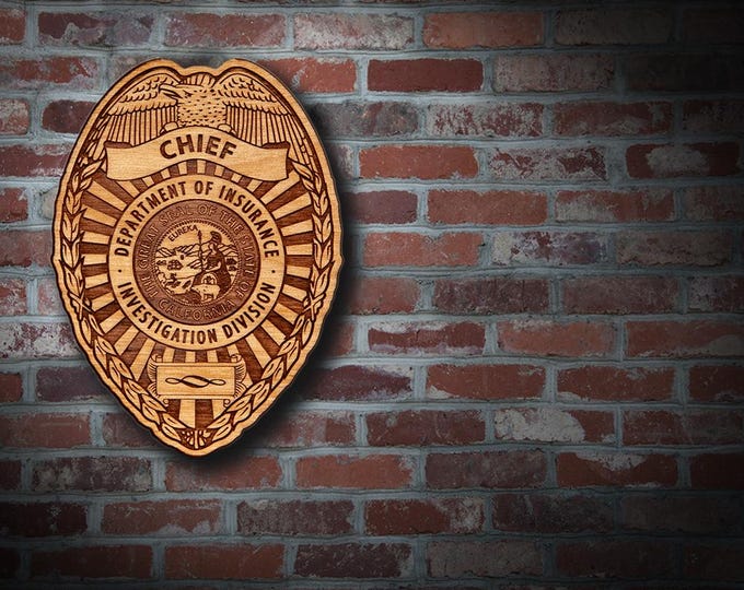 Wooden Miscellaneous Police Badge or Patch Plaque #118
