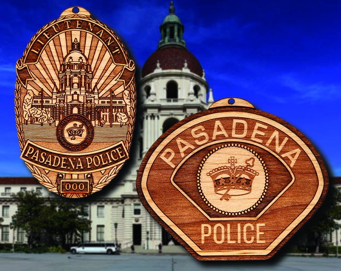 Wooden Santa Clara Co CA Police Badge or Patch Ornament