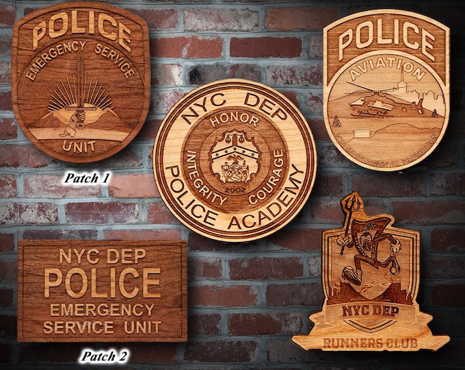 Wooden NYC DEP Patch Plaque