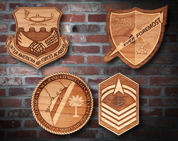 Wooden Misc. Military Patch Plaque 27