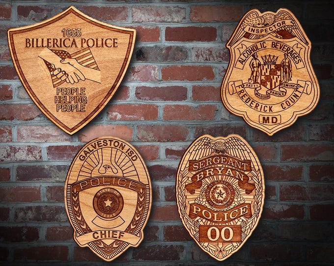 Wooden Miscellaneous Police Badge or Patch Plaque #93
