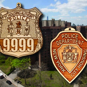Wooden NYC Housing Police Shield or Patch Ornament