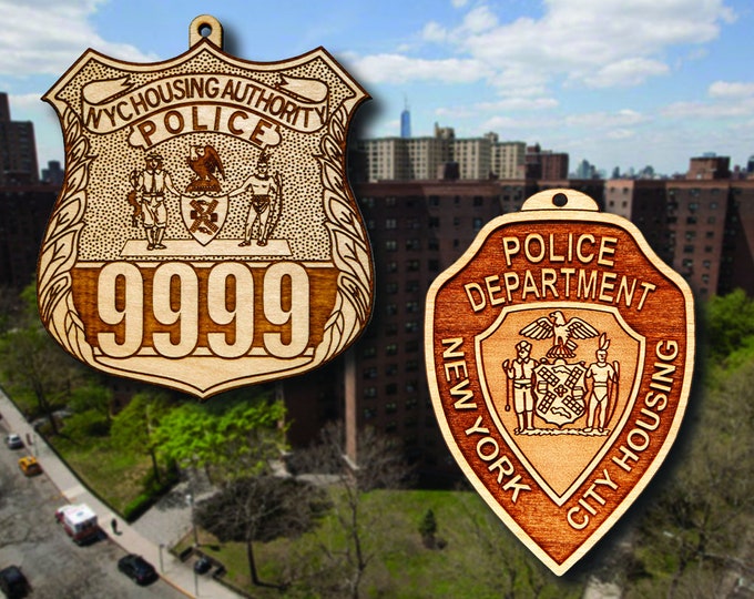 Wooden NYC Housing Police Shield or Patch Ornament