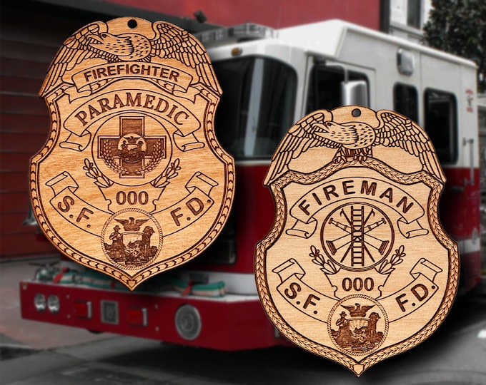 San Francisco FD Badge and Patch Ornament