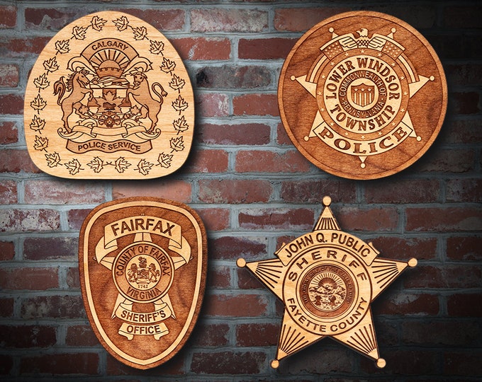Wooden Miscellaneous  Police Badge or Patch Plaque #49