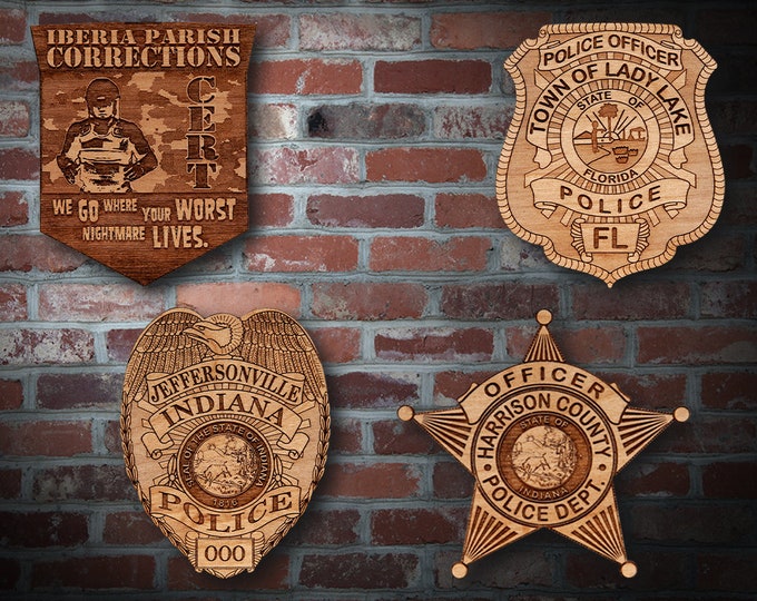 Wooden Miscellaneous  Police Badge or Patch Plaque #21
