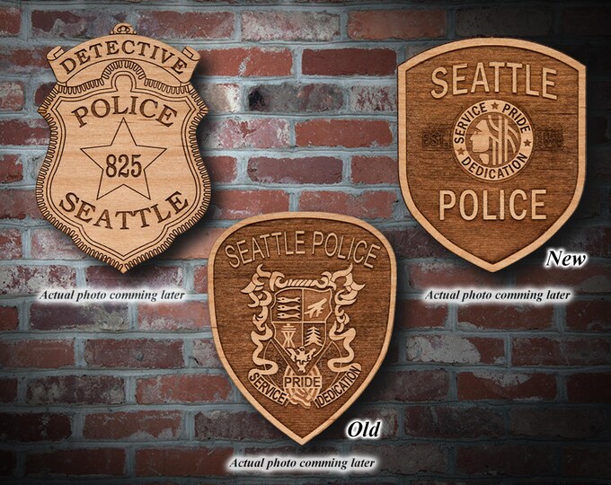 Wooden Seattle Badge or Patch Plaque
