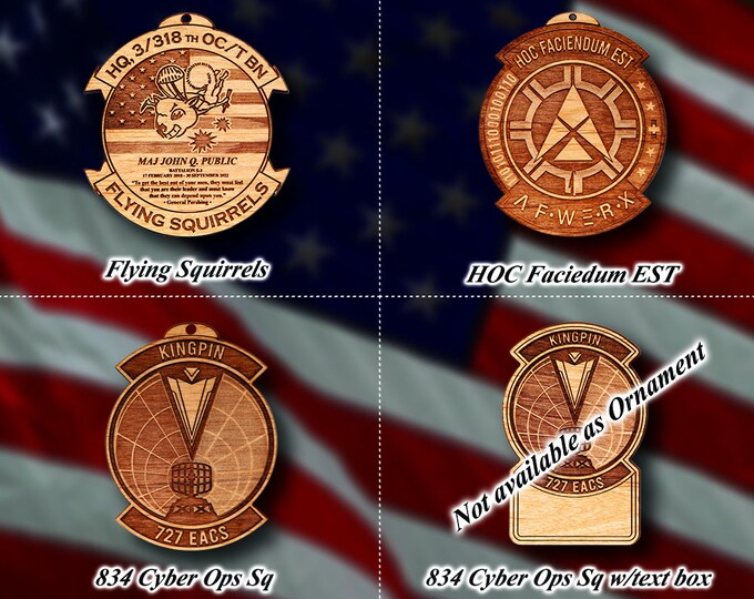 Wooden Misc. Military Patch Ornament 36