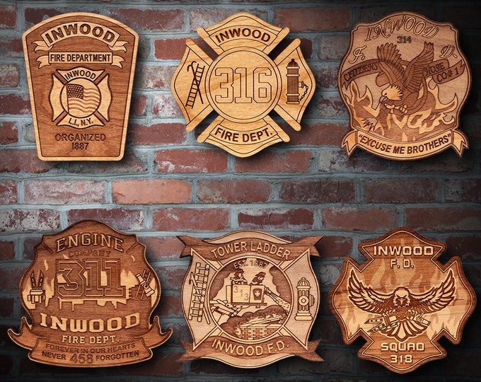 Inwood NY Fire Dept Patch Plaques