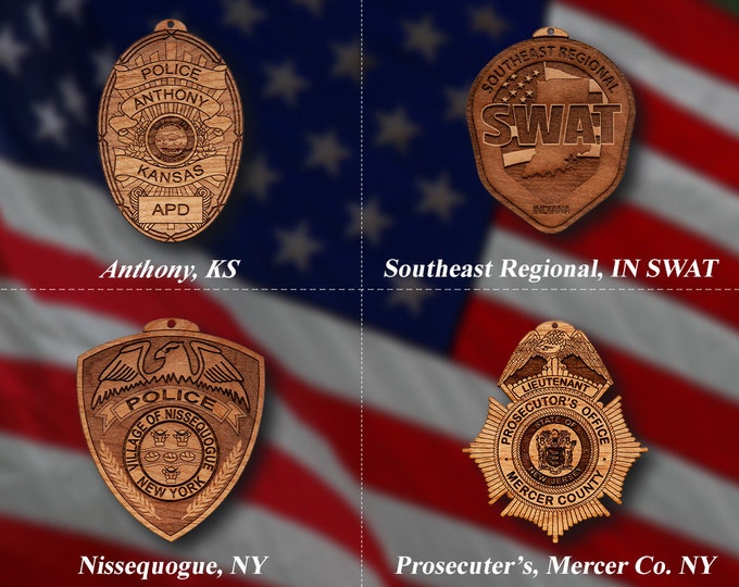 Misc. Wooden Badge or Shoulder Patch Ornament 23