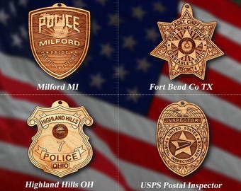 Misc. Wooden Police Badge or Patch Ornament #101
