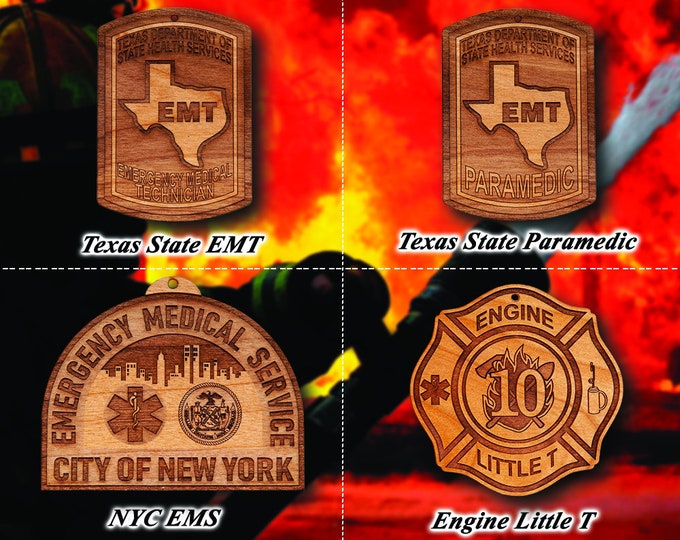 Misc. EMS FD Badge or Shoulder Patch Ornament #3