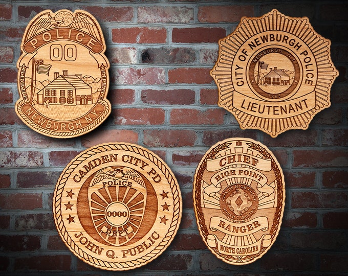 Wooden Miscellaneous Police Badge or Patch Plaque #81