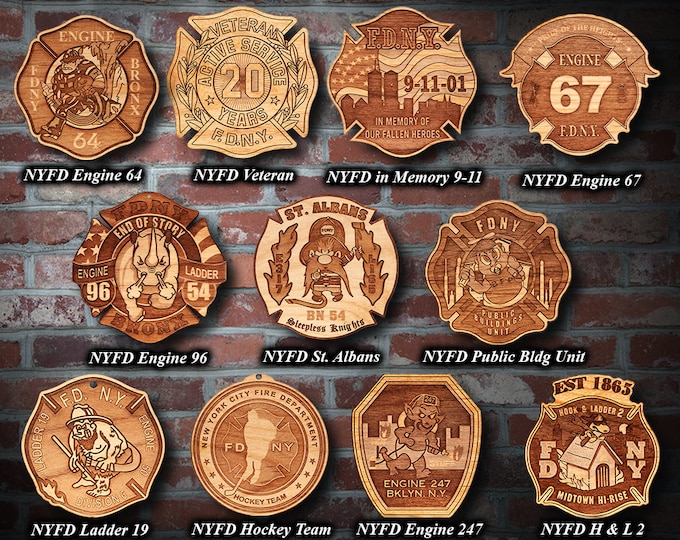 Personalized Wooden New York City Fire Department Plaques 2