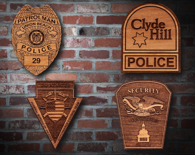 Misc. Wooden Police Badge or Patch Plaque 11