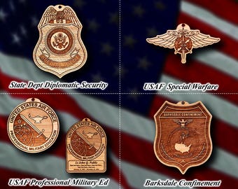 Wooden Misc. Military Patch Ornament 46