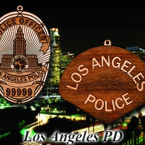 Personalized Wooden LAPD Badge or Shoulder Patch Hanging Ornament