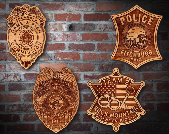 Wooden Miscellaneous Police Badge or Patch Plaque #106