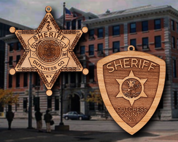 Wooden Dutches Co CA Sheriff Badge or Shoulder Patch Ornament