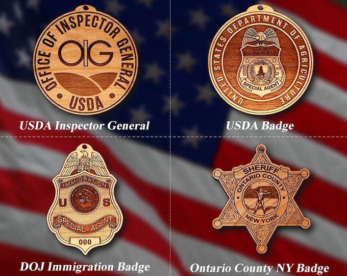 Misc. Wooden Police Badge or Patch Ornament #103