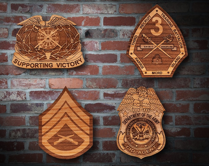 Wooden Misc. Military Patch Plaque 8