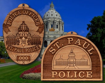 Wooden St Paul MN Badge or Patch Ornament