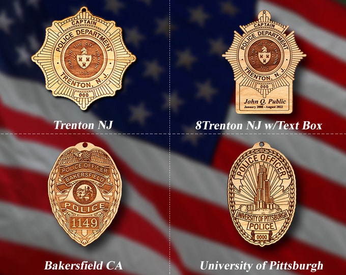 Misc. Wooden Police Badge or Patch Ornament #73
