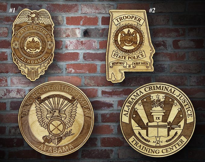Wooden Alabama SP Badge or Patch Plaque