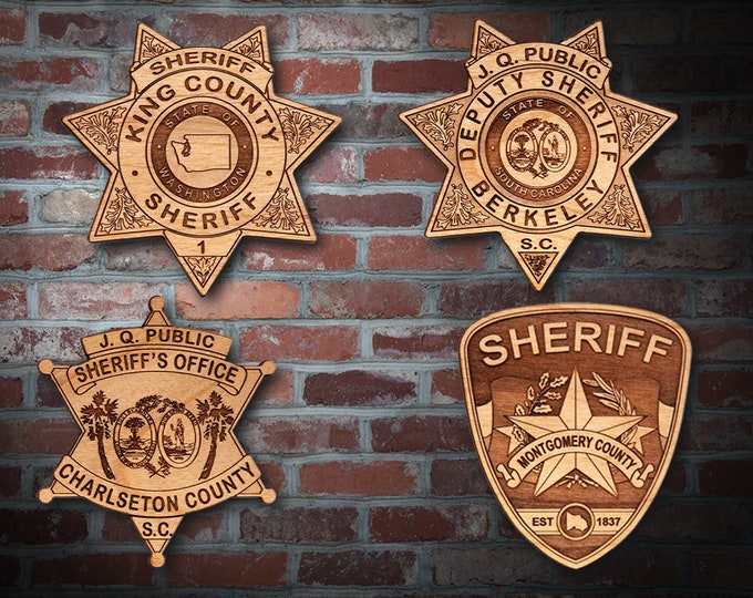 Wooden Miscellaneous  Police Badge or Patch Plaque #46