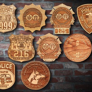 Wooden NY-NJ Port Auth.Badge or Patch Plaque