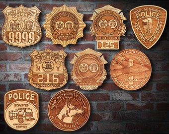 Wooden NY-NJ Port Auth.Badge or Patch Plaque